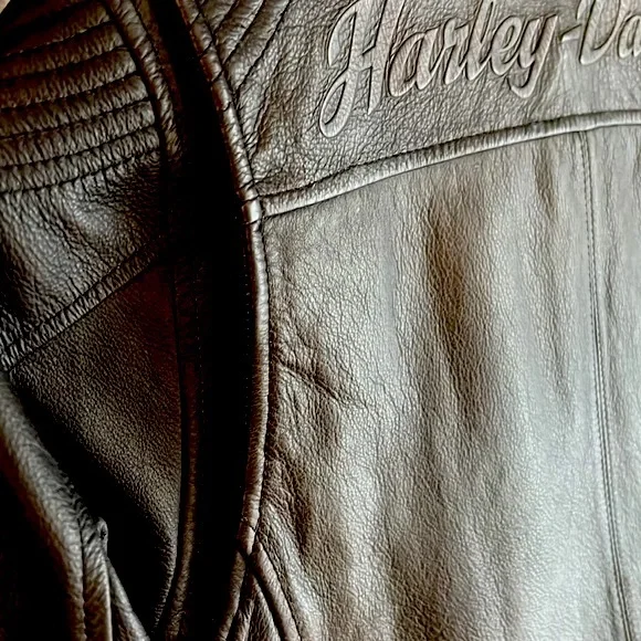 🏍💥Women’s Genuine Harley-Davidson Bezel Collar Black Leather Jacket🏍💥🏍 - Picture 9 of 17